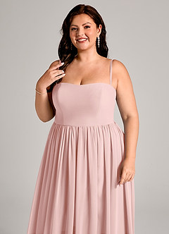 Azazie Calianna Bridesmaid Dresses Powder Pink A-Line Off the Shoulder Chiffon Convertible Dress image11
