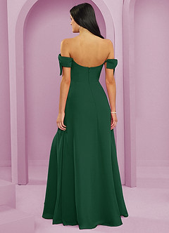 Barbie ♥ Azazie Bridesmaid Dresses Dark Green A-Line Off the Shoulder Chiffon Convertible Dress image2