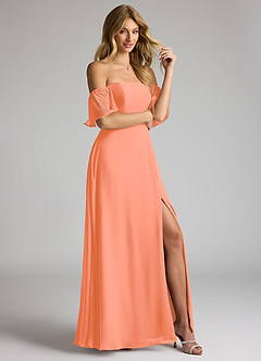 Azazie Sue Bridesmaid Dresses Sunset A-Line Off the Shoulder Chiffon Convertible Dress image5