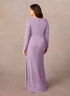 Azazie Risa Mother of the Bride Dresses Wisteria Mermaid V-Neck Pleated Mesh Dress image8