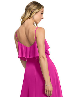 Azazie Jean Vestidos de damas de honor Vestido de Fucsia de Gasa de Corte en A Convertible image5