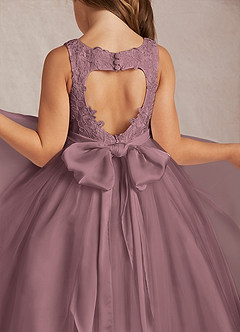 Azazie Calla Flower Girl Dresses Vintage Mauve Ball-Gown Lace Tulle Dress image4