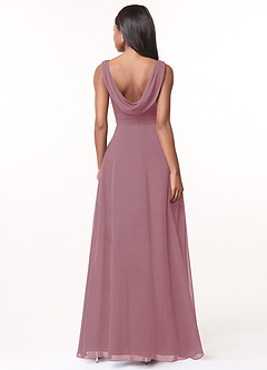 Azazie Karina Bridesmaid Dresses Vintage Mauve A-Line Pleated Chiffon Dress image2