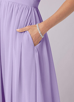 Barbie ♥ Azazie Bridesmaid Dresses Lilac A-Line Corset Chiffon Dress image8