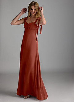 Azazie Lizet Bridesmaid Dresses Auburn A-Line Sweetheart Neckline Chiffon Dress image1