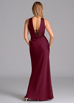 Azazie Lusinda Brudtärnklänningar Klä av Sjöjungfru i Stretch Satin Axelbandslös Mullbär image7