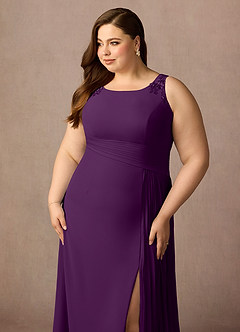 Azazie Galvan Mère de la mariée Robes Robe Trapèze en Mousseline de soie Paillettes Grain De Raisin image13