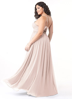 Azazie Aaida Abiti da Damigella Abito A-Line in Chiffon Corsetto Petalo Di Rosa image10