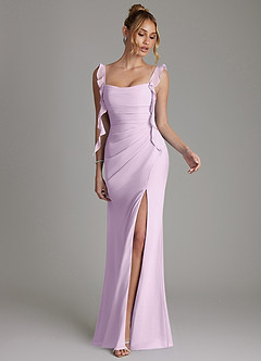 Azazie Jessamine Bridesmaid Dresses Frosted Lilac Mermaid Corset Chiffon Dress image4