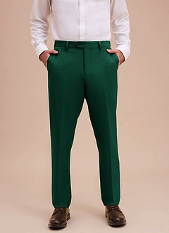 front Ethan Emerald Refined Weave Dress Pants