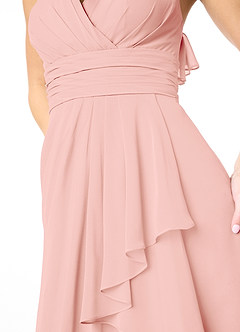 Azazie Aviv Bridesmaid Dresses Rosette A-Line Pleated Chiffon Dress image4