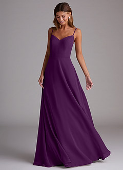 Azazie Marley Bridesmaid Dresses Grape A-Line Off the Shoulder Chiffon Convertible Dress image5