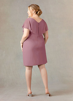 Azazie Julia Mother of the Bride Dresses Vintage Mauve Sheath V-Neck Pleated Chiffon Dress image12