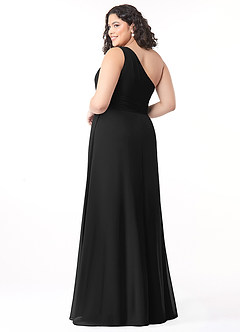 Azazie Dallas Jurken voor bruidsmeisjes Jurk van Chiffon met A-Lijn One-Shoulder Zwart image7