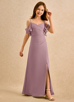 Azazie Pippy Girls Formal Sukienki dla dziewczynek sypiących kwiaty Linia A Dekolt w kształcie serca Szyfon Długość podłogi Sukienka image5