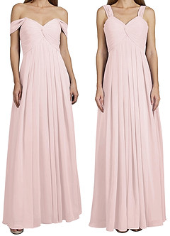 Azazie Kaitlynn Brautjungfernkleider Wandelbar Empire Gerafft Chiffon Kleid Zartrosa image8