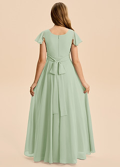 Azazie Cady Junior Dusty Sage A-Line Pleated Chiffon Dress image2