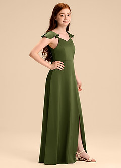 Azazie Everett Junior Black A-Line Bow Stretch Satin Dress image3