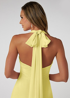 Azazie Fifi Bridesmaid Dresses Lemon Sorbet A-Line Strapless Chiffon Convertible Dress image4