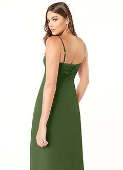 Azazie Justina Bridesmaid Dresses Olive A-Line Sweetheart Neckline Chiffon Dress image6
