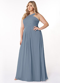 Azazie Kaleigh Bridesmaid Dresses Twilight A-Line Pleated Chiffon Dress image9