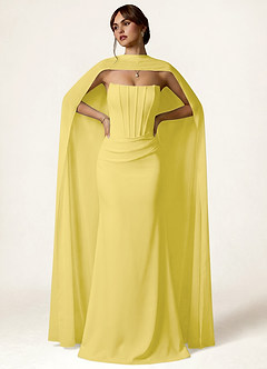 front Azazie Matching Color Chiffon Pearl Trim Scarf