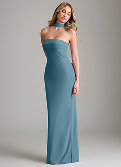 Azazie Lusinda Vestidos de madrinha de casamento Vestido Bermudas de Chiffon de sereia com Fora do ombro image7