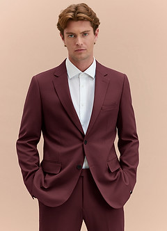 front James Cabernet Structured Stretch Suit