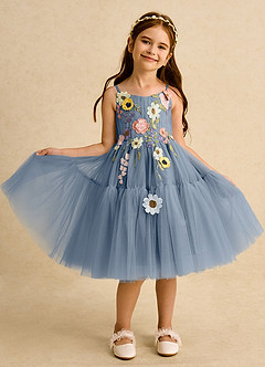 Azazie Osea Flower Girl Dresses Twilight Ball-Gown Pleated Tulle Dress image8