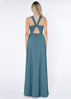 Azazie Jane Final Sale Bermuda A-Line V-Neck Pleated Chiffon Dress image2