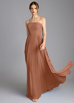 Azazie Mariana Bridesmaid Dresses Bronzer A-Line Strapless Chiffon Dress image3