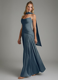 Azazie Gabriela Brautjungfernkleider A-Linie Korsett Stretch-Satin Kleid Zwielichtviolett image6