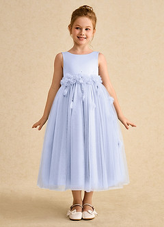 Azazie Lux Flower Girl Dresses Lavender A-Line Beaded Tulle Dress image5