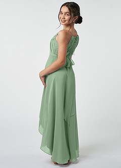 Azazie Oaklynn Junior Matcha A-Line Pleated Chiffon Dress image5