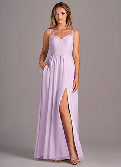 Azazie Joni Jurken voor bruidsmeisjes Converteerbaar Jurk van Chiffon met A-Lijn Strapless Frosted Lila image4