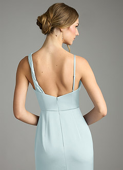 Azazie Samara Bridesmaid Dresses Mist Mermaid Pleated Stretch Satin Dress image6
