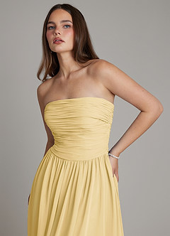 Azazie Andreina Bridesmaid Dresses Butter A-Line Pleated Chiffon Dress image6