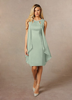 Azazie Viviana Mother of the Bride Dresses Dusty Sage A-Line Sequins Mesh Dress image4