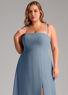 Azazie Wren Bridesmaid Dresses Twilight A-Line Side Slit Chiffon Convertible Dress image11