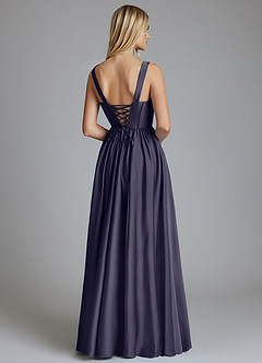 Azazie Delmie Bridesmaid Dresses Stormy A-Line Corset Stretch Satin Dress image2
