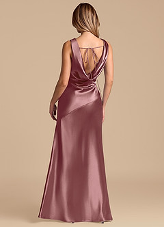 Azazie Rylina Bridesmaid Dresses Vintage Mauve Mermaid Metallic Satin Dress image6