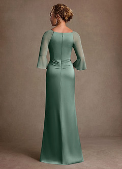 Azazie Nampa Abiti per la Madre della Sposa Abito Tubino in Maglia Plissettato Eucalipto image3