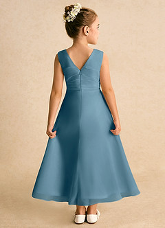Azazie Edelweiss Flower Girl Dresses Bermuda A-Line Pleated Chiffon Dress image2
