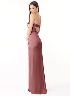 Azazie Leonis Bridesmaid Dresses Amethyst Mermaid Pleated Stretch Satin Convertible Dress image7