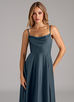 Azazie Elle Brautjungfernkleider A-Linie Plissee Stretch-Satin Kleid Zwielichtviolett image2