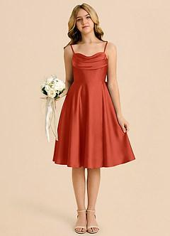 Azazie Bear Rust A-Line Sweetheart Neckline Stretch Satin Dress image6