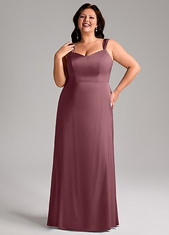 Azazie Denice Bridesmaid Dresses Desert Rose Sheath Pleated Stretch Satin Dress image10