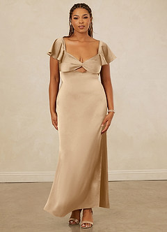 Christian Siriano Bridal for Azazie 1005 Brautjungfernkleider Etui Herzausschnitt Stretch-Satin Kleid Champagner image12