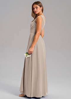 Azazie Phaedra Bridesmaid Dresses Frost A-Line One Shoulder Chiffon Dress image6