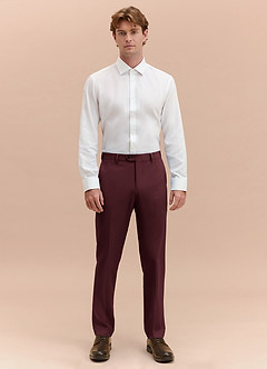 front James Cabernet Structured Stretch Dress Pants